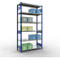 Schulte Lagertechnik Système de rayonnage à tablettes emboîtables MULTIplus 250, rayonnage de base, verrou de longueur, 2500x1300x500 mm, 6 tablettes, bleu gentiane/galvanisé