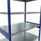 Schulte Lagertechnik Système de rayonnage à tablettes emboîtables MULTIplus 250, rayonnage de base, verrou de longueur, 2500x1300x800 mm, 6 tablettes, bleu gentiane/galvanisé