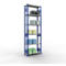 Schulte Lagertechnik Système de rayonnage à tablettes emboîtables MULTIplus 250, rayonnage de base, verrou de longueur, 2500x750x300 mm, 6 tablettes, bleu gentiane/galvanisé