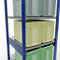 Schulte Lagertechnik Système de rayonnage à tablettes emboîtables MULTIplus 250, rayonnage de base, verrou de longueur, 2500x750x800 mm, 6 tablettes, bleu gentiane/galvanisé