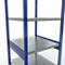 Schulte Lagertechnik Système de rayonnage à tablettes emboîtables MULTIplus 250, rayonnage de base, verrou de longueur, 2500x750x800 mm, 6 tablettes, bleu gentiane/galvanisé