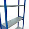 Schulte Lagertechnik Système de rayonnage à tablettes emboîtables MULTIplus 250, rayonnage de base, verrou de longueur, 3000x1000x300 mm, 7 tablettes, bleu gentiane/galvanisé