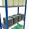 Schulte Lagertechnik Système de rayonnage à tablettes emboîtables MULTIplus 250, rayonnage de base, verrou de longueur, 3000x1000x400 mm, 7 tablettes, bleu gentiane/galvanisé