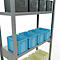Schulte Lagertechnik Système de rayonnage à tablettes emboîtables MULTIplus 250, rayonnage de base, verrou de longueur, 3000x1000x400 mm, 7 tablettes, galvanisé
