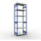 Schulte Lagertechnik Système de rayonnage à tablettes emboîtables MULTIplus 250, rayonnage de base, verrou de longueur, 3000x1000x600 mm, 7 tablettes, bleu gentiane/galvanisé