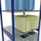 Schulte Lagertechnik Système de rayonnage à tablettes emboîtables MULTIplus 250, rayonnage de base, verrou de longueur, 3000x1000x800 mm, 7 tablettes, bleu gentiane/galvanisé