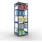 Schulte Lagertechnik Système de rayonnage à tablettes emboîtables MULTIplus 250, rayonnage de base, verrou de longueur, 3000x1000x800 mm, 7 tablettes, bleu gentiane/galvanisé