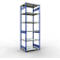 Schulte Lagertechnik Système de rayonnage à tablettes emboîtables MULTIplus 250, rayonnage de base, verrou de longueur, 3000x1000x800 mm, 7 tablettes, bleu gentiane/galvanisé