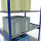 Schulte Lagertechnik Système de rayonnage à tablettes emboîtables MULTIplus 250, rayonnage de base, verrou de longueur, 3000x1300x800 mm, 7 tablettes, bleu gentiane/galvanisé