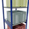 Schulte Lagertechnik Système de rayonnage à tablettes emboîtables MULTIplus 250, rayonnage de base, verrou de longueur, 3000x750x800 mm, 7 tablettes, bleu gentiane/galvanisé