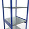 Schulte Lagertechnik Système de rayonnage à tablettes emboîtables MULTIplus 250, rayonnage de base, verrou de longueur, 3000x750x800 mm, 7 tablettes, bleu gentiane/galvanisé