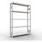 Schulte Lagertechnik Système de rayonnages à tablettes emboîtables MULTIplus 250, rayonnage de base, verrou de longueur, 2000x1300x300 mm, 5 tablettes, gris clair