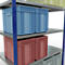 Schulte Lagertechnik Système de rayonnages à tablettes emboîtables MULTIplus 250, rayonnage de base, verrou de longueur, 2000x1300x800 mm, 5 tablettes, bleu gentiane/galvanisé