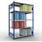Schulte Lagertechnik Système de rayonnages à tablettes emboîtables MULTIplus 250, rayonnage de base, verrou de longueur, 2000x1300x800 mm, 5 tablettes, bleu gentiane/galvanisé