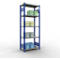 Schulte Lagertechnik Système de rayonnages à tablettes emboîtables MULTIplus 250, rayonnage de base, verrou de longueur, 2000x750x400 mm, 5 tablettes, bleu gentiane/galvanisé