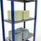 Schulte Lagertechnik Système de rayonnages à tablettes emboîtables MULTIplus 250, rayonnage de base, verrou de longueur, 2000x750x400 mm, 5 tablettes, bleu gentiane/galvanisé