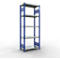 Schulte Lagertechnik Système de rayonnages à tablettes emboîtables MULTIplus 250, rayonnage de base, verrou de longueur, 2000x750x400 mm, 5 tablettes, bleu gentiane/galvanisé