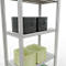 Schulte Lagertechnik Système de rayonnages à tablettes emboîtables MULTIplus 250, rayonnage de base, verrou de longueur, 2000x750x400 mm, 5 tablettes, gris clair