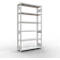 Schulte Lagertechnik Système de rayonnages à tablettes emboîtables MULTIplus 250, rayonnage de base, verrou de longueur, 2500x1300x400 mm, 6 tablettes, gris clair