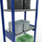 Schulte Lagertechnik Système de rayonnages à tablettes emboîtables MULTIplus 250, rayonnage de base, verrou de longueur, 2500x750x400 mm, 6 tablettes, bleu gentiane/zingué
