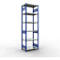 Schulte Lagertechnik Système de rayonnages à tablettes emboîtables MULTIplus 250, rayonnage de base, verrou de longueur, 2500x750x500 mm, 6 tablettes, bleu gentiane/zingué