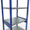 Schulte Lagertechnik Système de rayonnages à tablettes emboîtables MULTIplus 250, rayonnage de base, verrou de longueur, 2500x750x600 mm, 6 tablettes, bleu gentiane/galvanisé