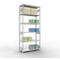 Schulte Lagertechnik Système de rayonnages à tablettes emboîtables MULTIplus 250, rayonnage de base, verrou de longueur, 3000x1300x500 mm, 7 tablettes, gris clair