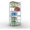 Schulte Lagertechnik Système de rayonnages à tablettes emboîtables MULTIplus 250, rayonnage de base, verrou de longueur, 3000x1300x800 mm, 7 tablettes, gris clair
