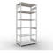 Schulte Lagertechnik Système de rayonnages à tablettes emboîtables MULTIplus 250, rayonnage de base, verrou de longueur, 3000x1300x800 mm, 7 tablettes, gris clair