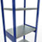 Schulte Lagertechnik Système de rayonnages à tablettes emboîtables MULTIplus 250, rayonnage de base, verrou de longueur, 3000x750x500 mm, 7 tablettes, bleu gentiane/zingué