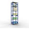 Schulte Lagertechnik Système de rayonnages à tablettes emboîtables MULTIplus 250, rayonnage de base, verrou de longueur, 3000x750x500 mm, 7 tablettes, bleu gentiane/zingué