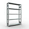 Schulte MULTIplus250 Rayonnage emboîtable, rayonnage de base, 5 tablettes, jusqu'à 250 kg par tablette, montage sans outillage, L 1300 x P 300 x H 2000, gris argenté