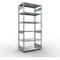 Schulte MULTIplus250 Rayonnage emboîtable, rayonnage de base, 7 tablettes, jusqu'à 250 kg par tablette, montage sans outillage L 1300 x P 800 x H 3000, gris argenté