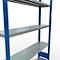 Schulte MULTIplus250 Steckregal, Grundregal, 5 Fachböden, bis 250 kg je Fachboden, werkzeuglos montierbar, B 1300 x T 300 x H 2000, enzianblau/verzinkt