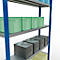Schulte MULTIplus250 Steckregal, Grundregal, 5 Fachböden, bis 250 kg je Fachboden, werkzeuglos montierbar, B 1300 x T 300 x H 2000, enzianblau/verzinkt