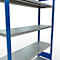 Schulte MULTIplus250 Steckregal, Grundregal, 5 Fachböden, bis 250 kg je Fachboden, werkzeuglos montierbar, B 1300 x T 400 x H 2000, enzianblau/verzinkt