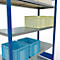 Schulte MULTIplus250 Steckregal, Grundregal, 5 Fachböden, bis 250 kg je Fachboden, werkzeuglos montierbar, B 1300 x T 500 x H 2000, enzianblau/verzinkt