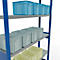 Schulte MULTIplus250 Steckregal, Grundregal, 6 Fachböden, bis 250 kg je Fachboden, werkzeuglos montierbar, B 1300 x T 300 x H 2500, enzianblau/verzinkt
