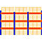 Schulte Rayonnage à palettes, rayonnage de base, L 8444 x P 1100 x H 3000 mm, 4 niveaux, poids par palette jusqu'à 500 kg, charge admissible par travée 6630 kg, bleu/orange