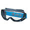 Schutzbrille in Grau und Blau mit 'uvex'-Schriftzug.