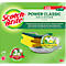 Groene verpakking met een gele en groene spons. Het Scotch-Brite logo en productinformatie staan erop.