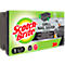 Een rechthoekige, zwarte Scotch-Brite schuursponsverpakking. Op de verpakking staat "Scotch-Brite" in het rood en "GRILL NAIL SAVER" in het zwart.