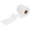Toilettenpapierrolle mit eingeprägtem Muster, Papier entfaltet.
