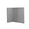 Gray, corner room dividers against a white background.