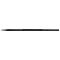 A black, elongated pen or similar writing instrument. The tip is pointed, the shaft cylindrical.