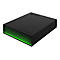 Disque dur externe noir pour Xbox avec lueur verte et logo Seagate.