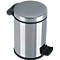 Seau à cosmétique Hailo Solid S, 3 l, mécanisme à pédale, avec couvercle & seau intérieur galvanisé, poignée incluse, Ø 180 x H 280 mm, acier inox