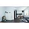 Secrétaire de bureau à domicile, plateau L 1200 x H 600 mm, sorties de câbles/rail système/compartiment pliable, L 1200 x P 380 x H 1320 mm, bois, blanc
