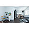Secrétaire de bureau à domicile, plateau L 1200 x H 600 mm, sorties de câbles/rail système/compartiment pliable, L 1200 x P 380 x H 1320 mm, bois, blanc