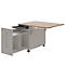 Secrétaire de bureau à domicile, plateau L 1200 x H 600 mm, sorties de câbles/rail système/compartiment pliable, L 1200 x P 380 x H 1320 mm, bois, chêne maçonné
